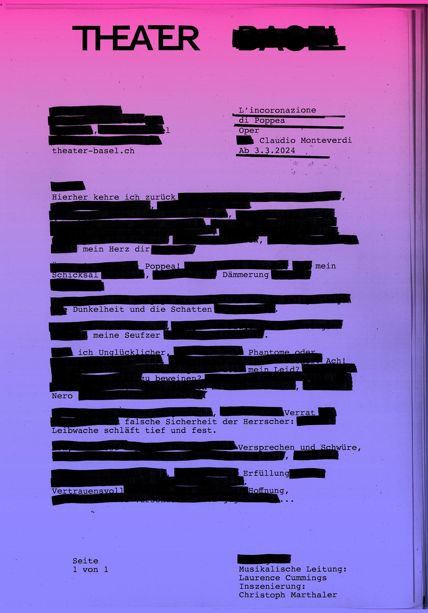 L’incoronazione di Poppea — Claudiabasel Grafik + Interaktion
